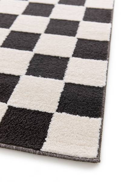 Kurzflorteppich Arina Polypropylen / Polyester - Weiß / Schwarz - 160 x 230 cm