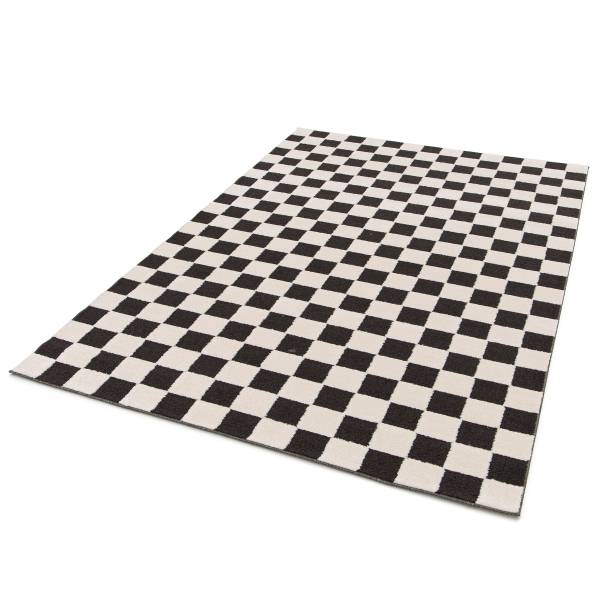 Kurzflorteppich Arina Polypropylen / Polyester - Weiß / Schwarz - 160 x 230 cm