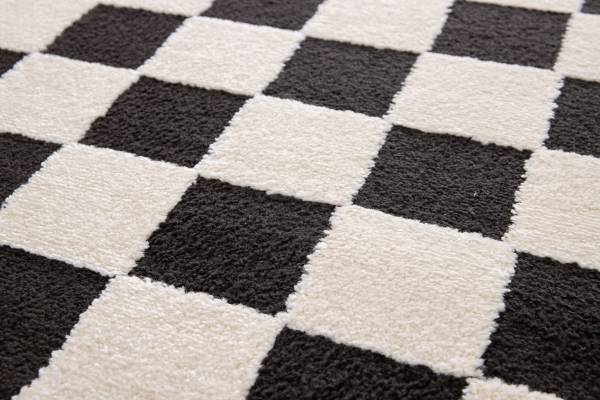 Kurzflorteppich Arina Polypropylen / Polyester - Weiß / Schwarz - 160 x 230 cm