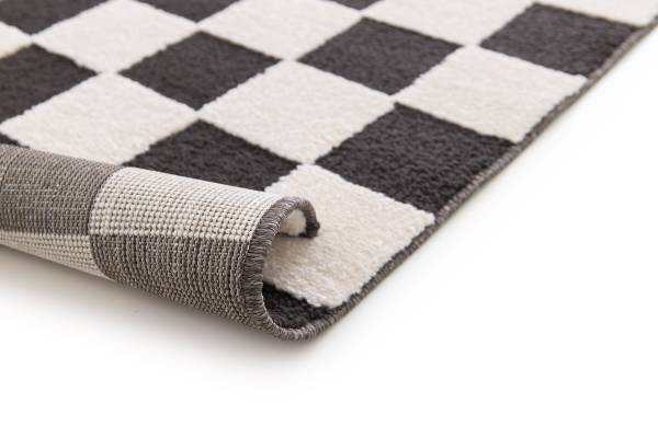 Kurzflorteppich Arina Polypropylen / Polyester - Weiß / Schwarz - 160 x 230 cm