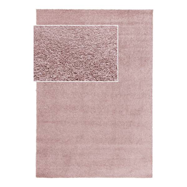 Hochflorteppich Lura Polypropylen - Pink - 140 x 200 cm