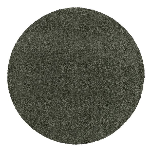 Tappeto pelo lungo Mava rotondo Polipropilene - Verde bosco - Diametro: 160 cm