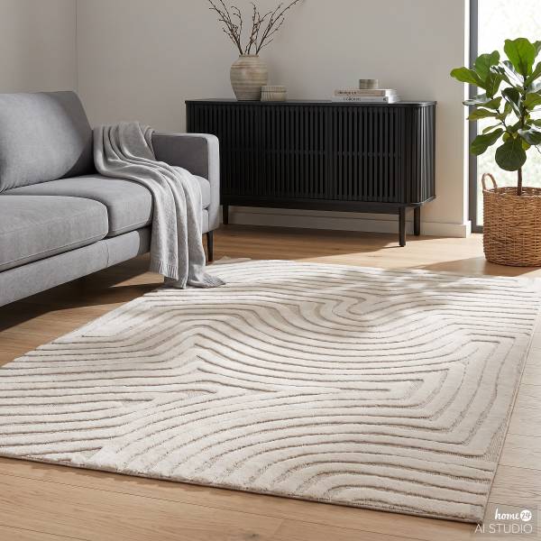 Kurzflorteppich Elen Polypropylen, Polyester - Beige / Creme - 200 x 290 cm