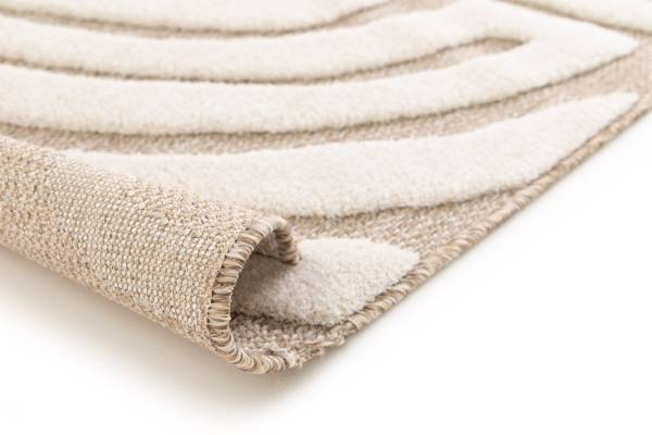 Kurzflorteppich Elen Polypropylen, Polyester - Beige / Creme - 200 x 290 cm