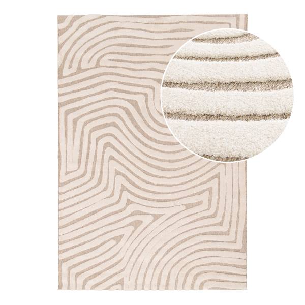 Kurzflorteppich Elen Polypropylen, Polyester - Beige / Creme - 200 x 290 cm
