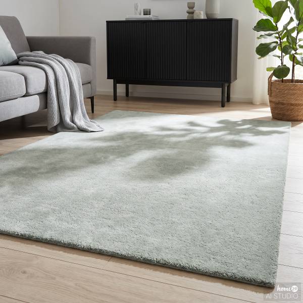 Laagpolig vloerkleed Elya polypropeen - blauw - 240 x 340 cm
