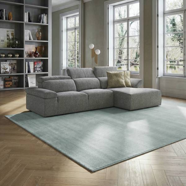 Laagpolig vloerkleed Elya polypropeen - blauw - 240 x 340 cm