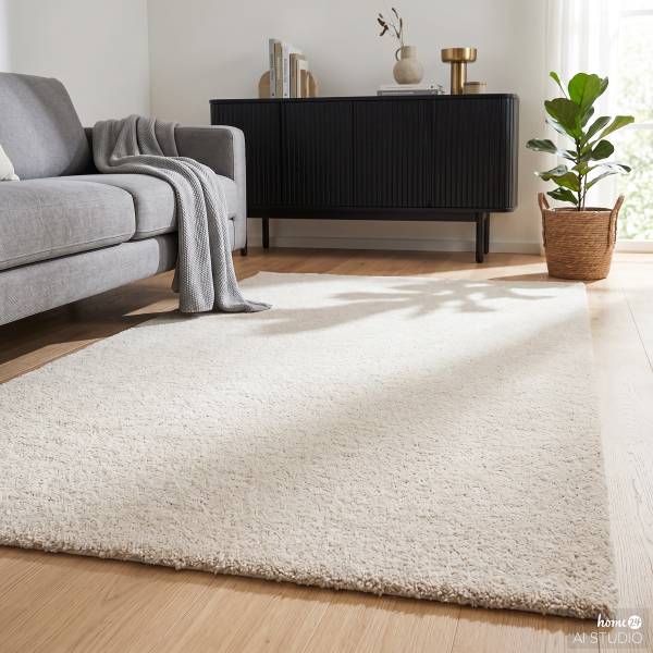 Tappeto pelo lungo Lyne Polipropilene - Bianco - 140 x 200 cm