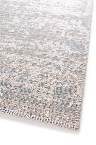 Tappeto pelo corto Noval Poliestere / iuta - Grigio blu - 160 x 230 cm