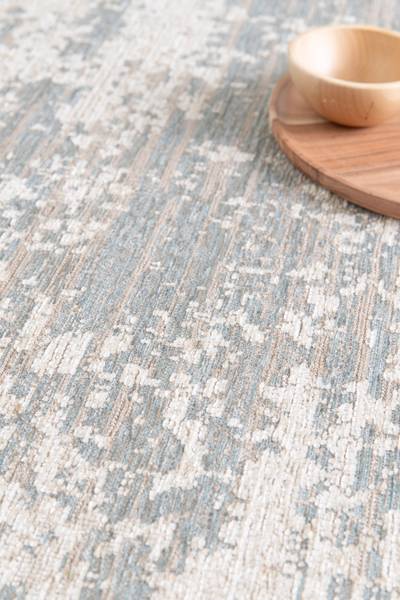 Tappeto pelo corto Noval Poliestere / iuta - Grigio blu - 160 x 230 cm