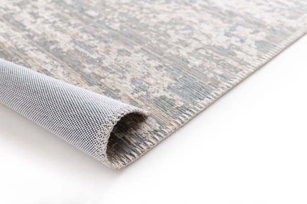 Tappeto pelo corto Noval Poliestere / iuta - Grigio blu - 160 x 230 cm