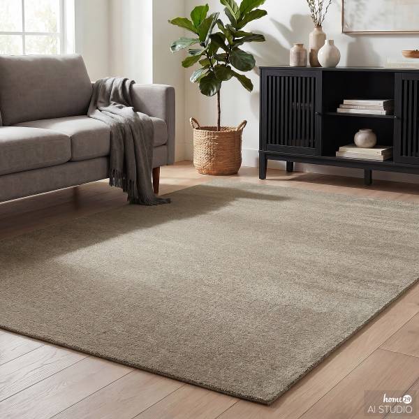 Kurzflorteppich Mire Polyester - Taupe - 200 x 290 cm