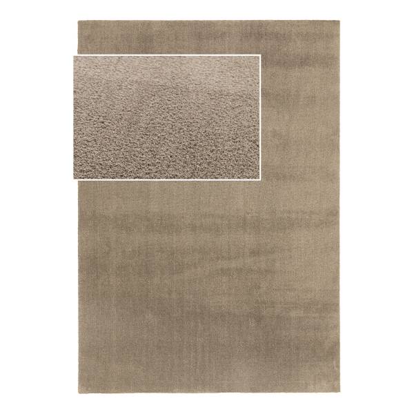 Kurzflorteppich Mire Polyester - Taupe - 200 x 290 cm