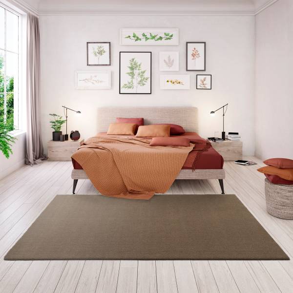 Kurzflorteppich Mire Polyester - Taupe - 200 x 290 cm