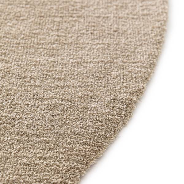 Kurzflorteppich Mirar rund Polyester - Beige - Durchmesser: 200 cm