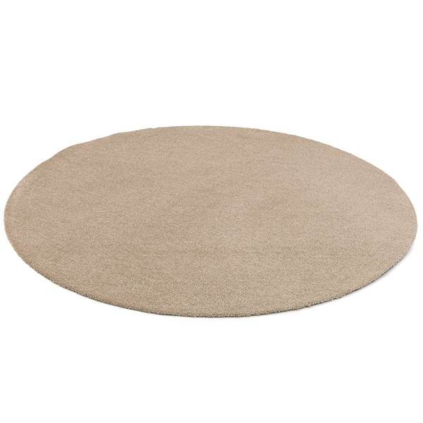 Kurzflorteppich Mirar rund Polyester - Beige - Durchmesser: 200 cm