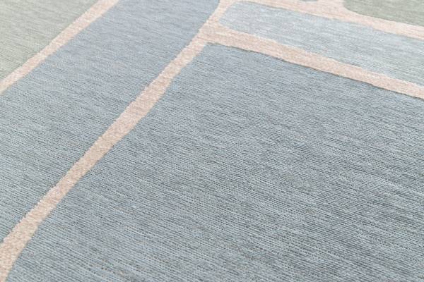 Kurzflorteppich Nera Polyester - Blau / Grün - 160 x 230 cm
