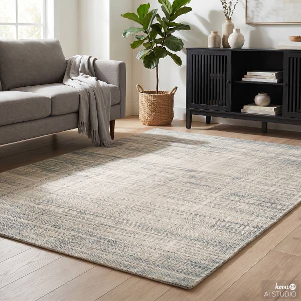Kurzflorteppich Fira Grau / Creme - 200 x 290 cm