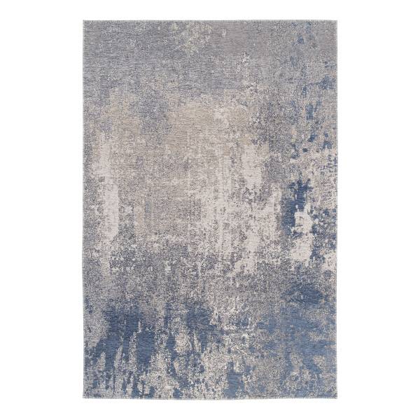 Kurzflorteppich Neke Polyester - Grau / Blau - 240 x 340 cm