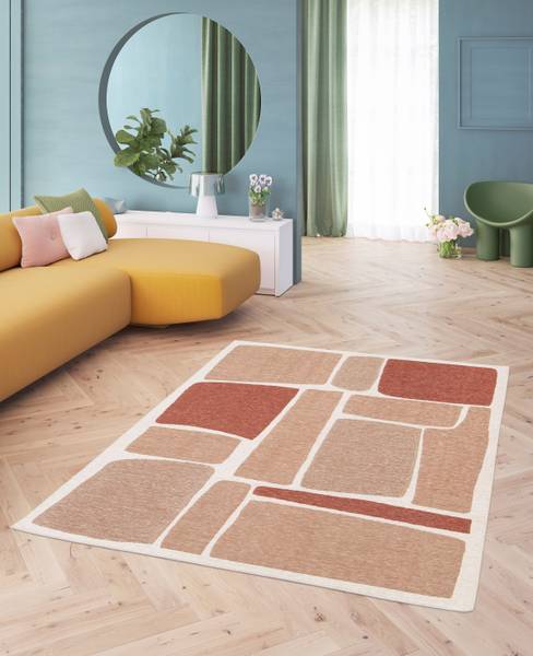 Kurzflorteppich Nera Polyester - Terracotta - 200 x 290 cm