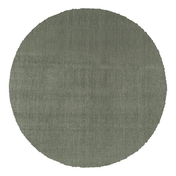 Kurzflorteppich Mino rund Polyester - Hellgrün - Durchmesser: 160 cm