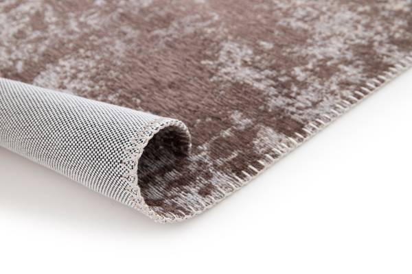 Kurzflorteppich Neke Polyester - Grau / Braun - 160 x 230 cm