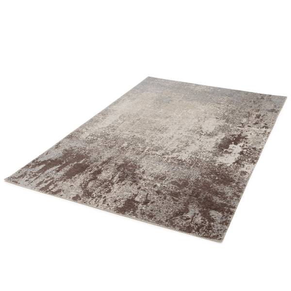 Kurzflorteppich Neke Polyester - Grau / Braun - 200 x 290 cm