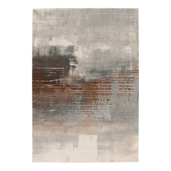 Kurzflorteppich Keno recyceltem Polyethylenterephthalat - Grau / Beige - 200 x 290 cm