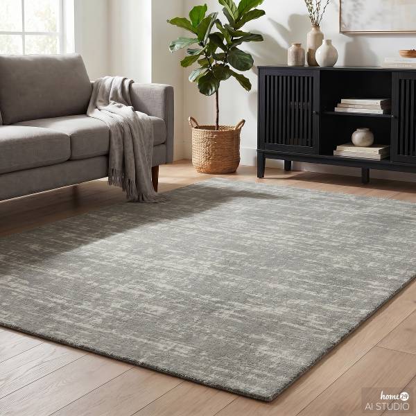 Kurzflorteppich Elys Polypropylen - Grau - 240 x 340 cm
