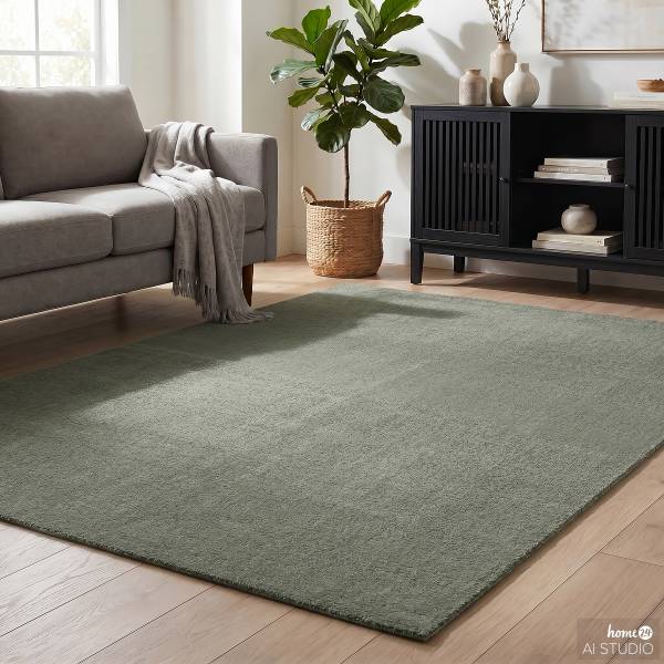 Kurzflorteppich Mino Polyester - Hellgrün - 200 x 290 cm