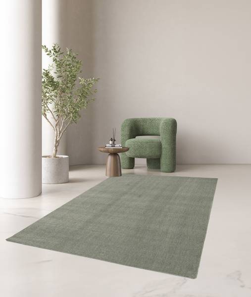Kurzflorteppich Mino Polyester - Hellgrün - 200 x 290 cm