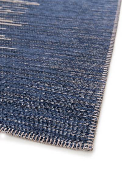 Kurzflorteppich Orie recyceltem Polyethylenterephthalat / Jute - Blau - 200 x 290 cm
