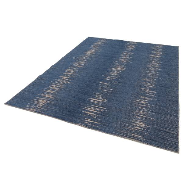 Kurzflorteppich Orie recyceltem Polyethylenterephthalat / Jute - Blau - 200 x 290 cm