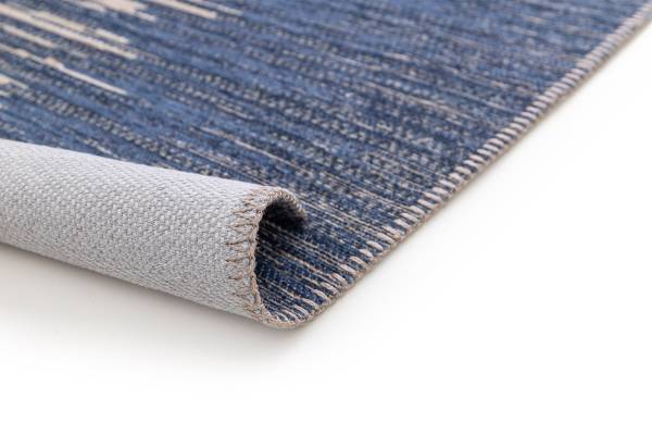 Kurzflorteppich Orie recyceltem Polyethylenterephthalat / Jute - Blau - 200 x 290 cm