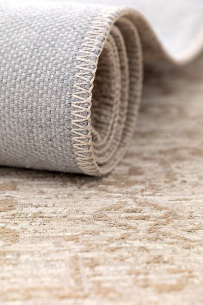 Tappeto pelo corto Orin polipropilene, poliestere e iuta - Beige - 160 x 230 cm