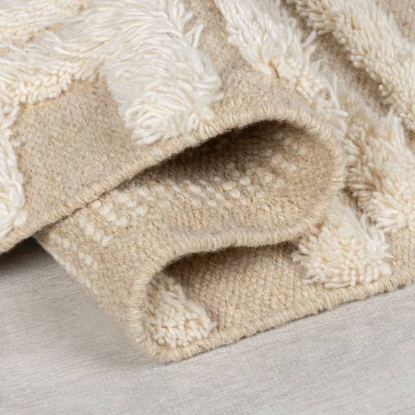 Hochflorteppich Greek Wolle - Creme - 120 x 170 cm