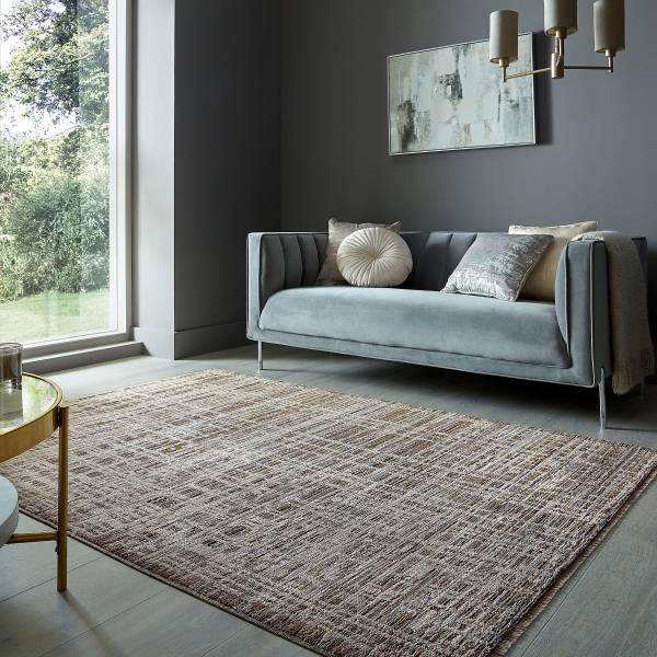 Kurzflorteppich Lattice Abstract Polyester - Beige - 200 x 300 cm
