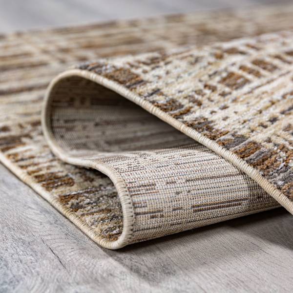 Kurzflorteppich Lattice Abstract Polyester - Beige - 200 x 300 cm