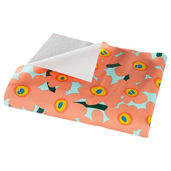 Wachstischdecke WATERPROOF Blumen Polyester / EVA -  Grün / Orange - 130 x 160 cm