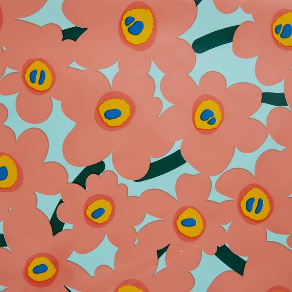 Wachstischdecke WATERPROOF Blumen Polyester / EVA -  Grün / Orange - 130 x 160 cm