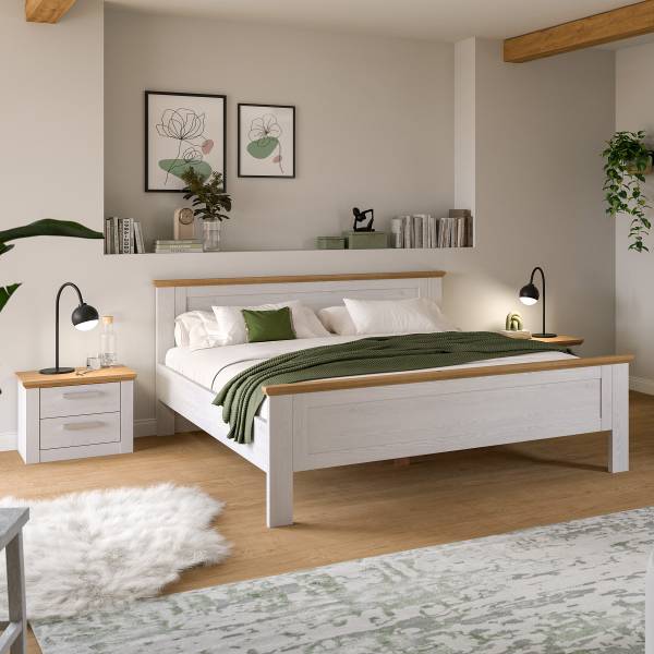 Comodino Verona Effetto rovere bianco / Effetto rovere