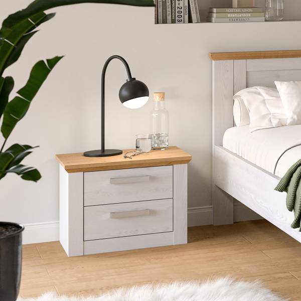 Comodino Verona Effetto rovere bianco / Effetto rovere