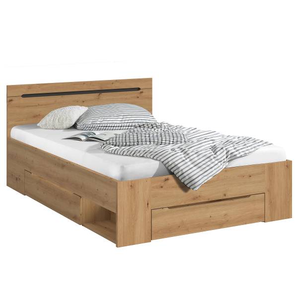 Bedframe Canu Artisan eikenhouten look - 140 x 200 cm