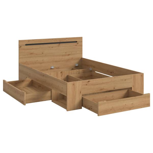 Bedframe Canu Artisan eikenhouten look - 140 x 200 cm