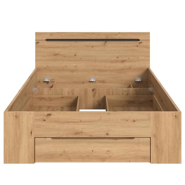 Bedframe Canu Artisan eikenhouten look - 140 x 200 cm
