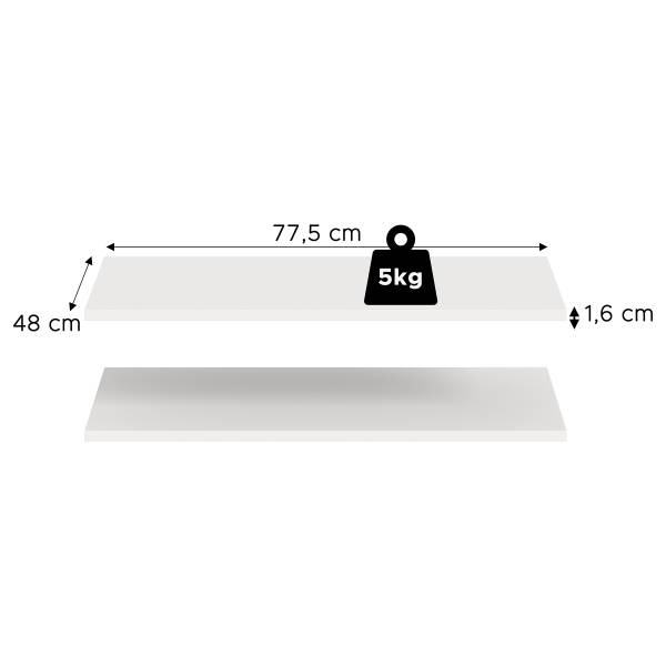 Einlegeboden Darwin 2er-Set Weiß - Breite: 78 cm