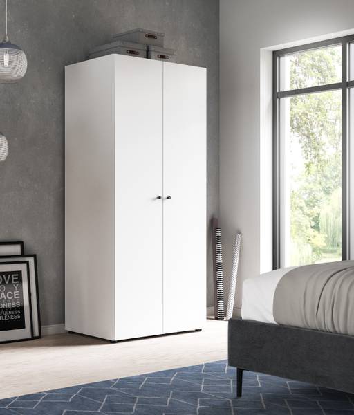 Armadio battente Darwin Bianco - Larghezza: 80 cm