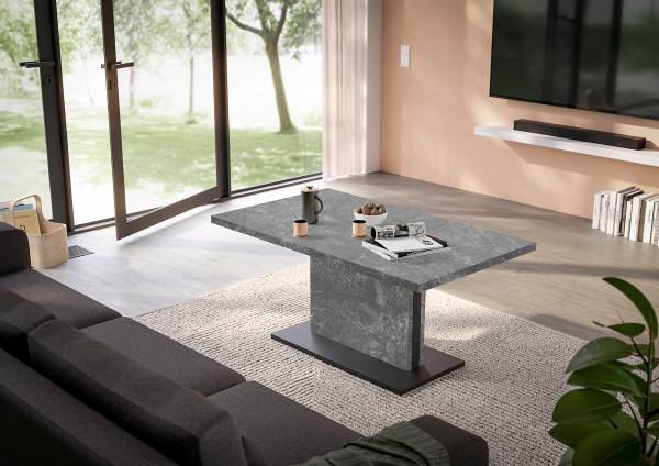 Höhenverstellbarer Couchtisch Deya 120cm Beton Dekor