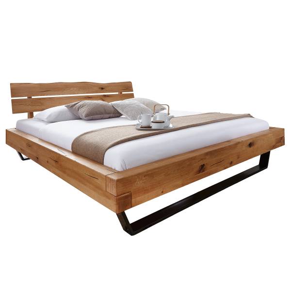 Letto Wadon - Testiera di legno rovere - 160 x 200cm - Metallo