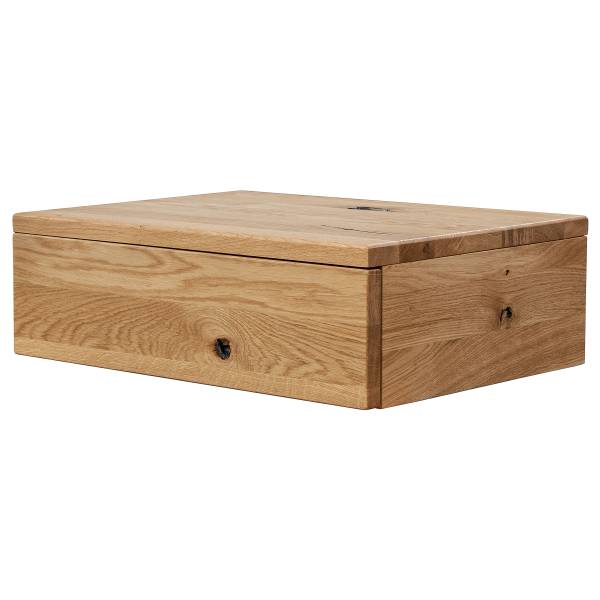 Comodino da parete legno massello Wadon rovere